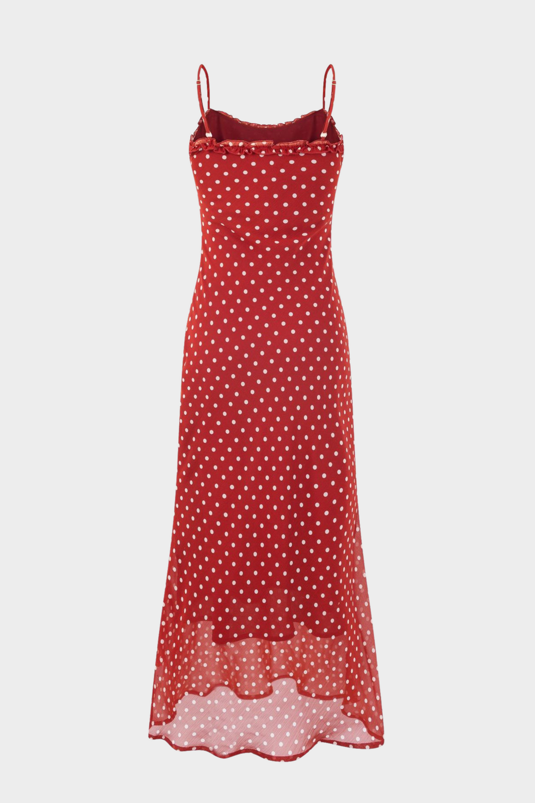 Polka Dot Charm Maxi Dress In Red