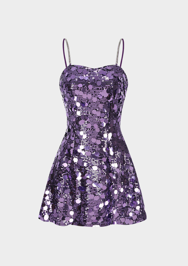 Amethyst Glow Sequin Mini Dress