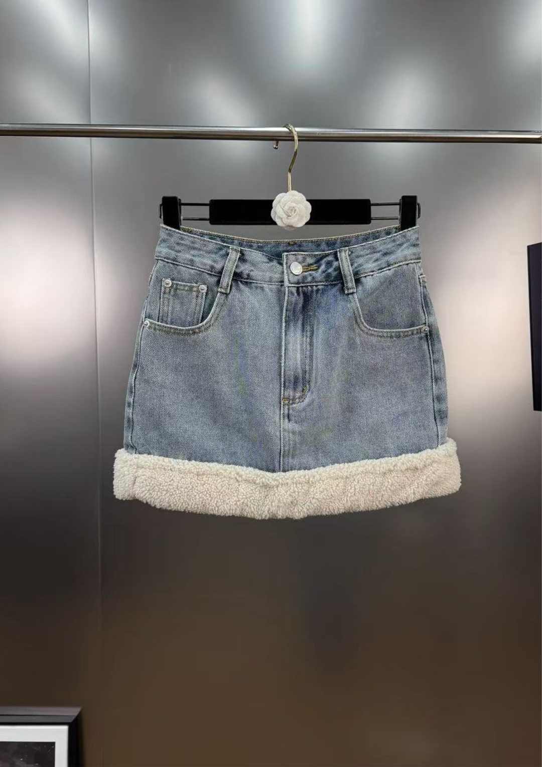 Sienna soft Inner Lamb Wool  Denim Set