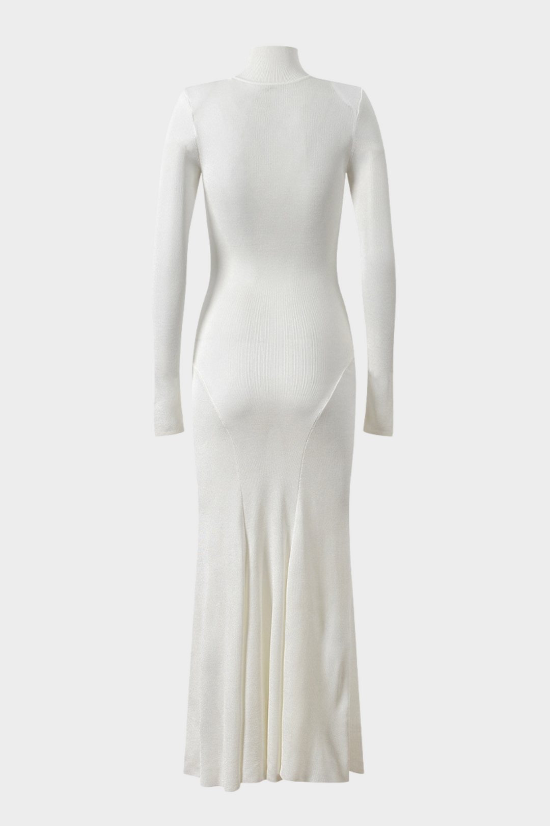 Sculpted Long Sleeve Turtleneck Wool  Maxi Dress
