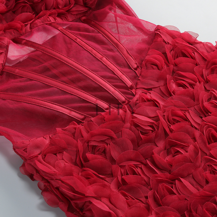 Velvet Rose Corset Tail FLoral Mini Dress