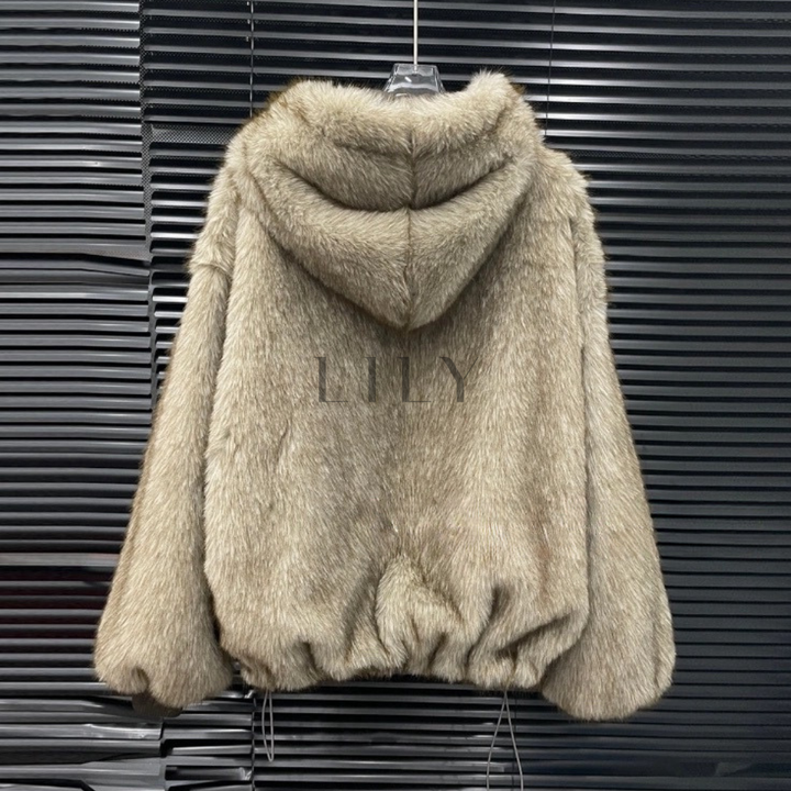 Luxe Reversible Faux-Fur Padded Jacket & Shorts Set