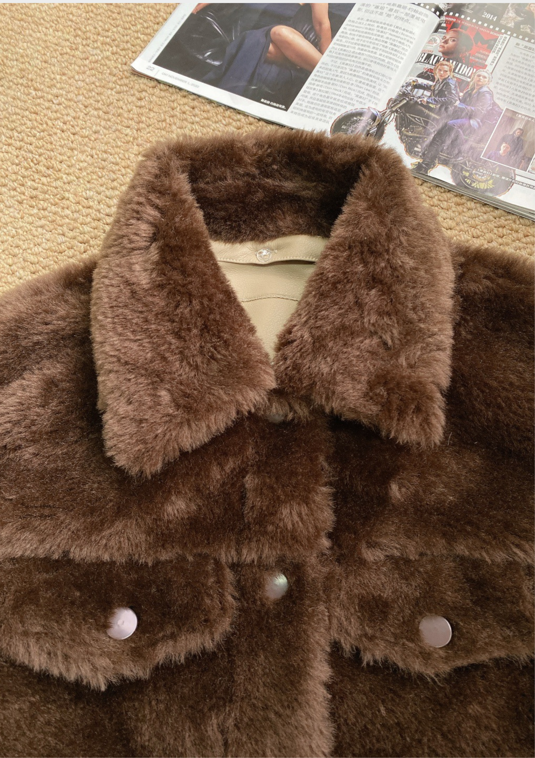 Silva Warm Detachable Plush Lapel Jacket