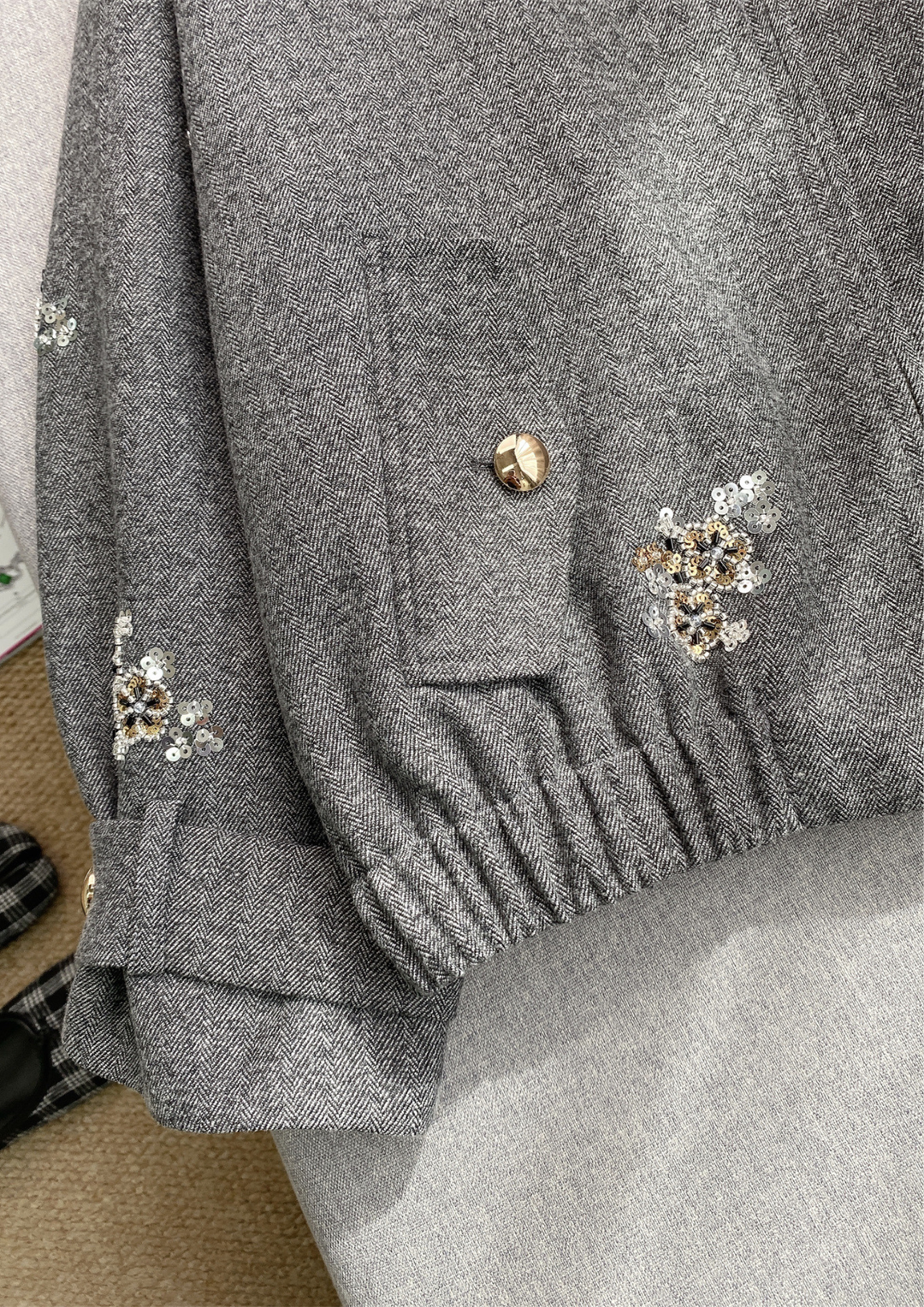 Classic Chic Embellished Sequin Wool Knit Set