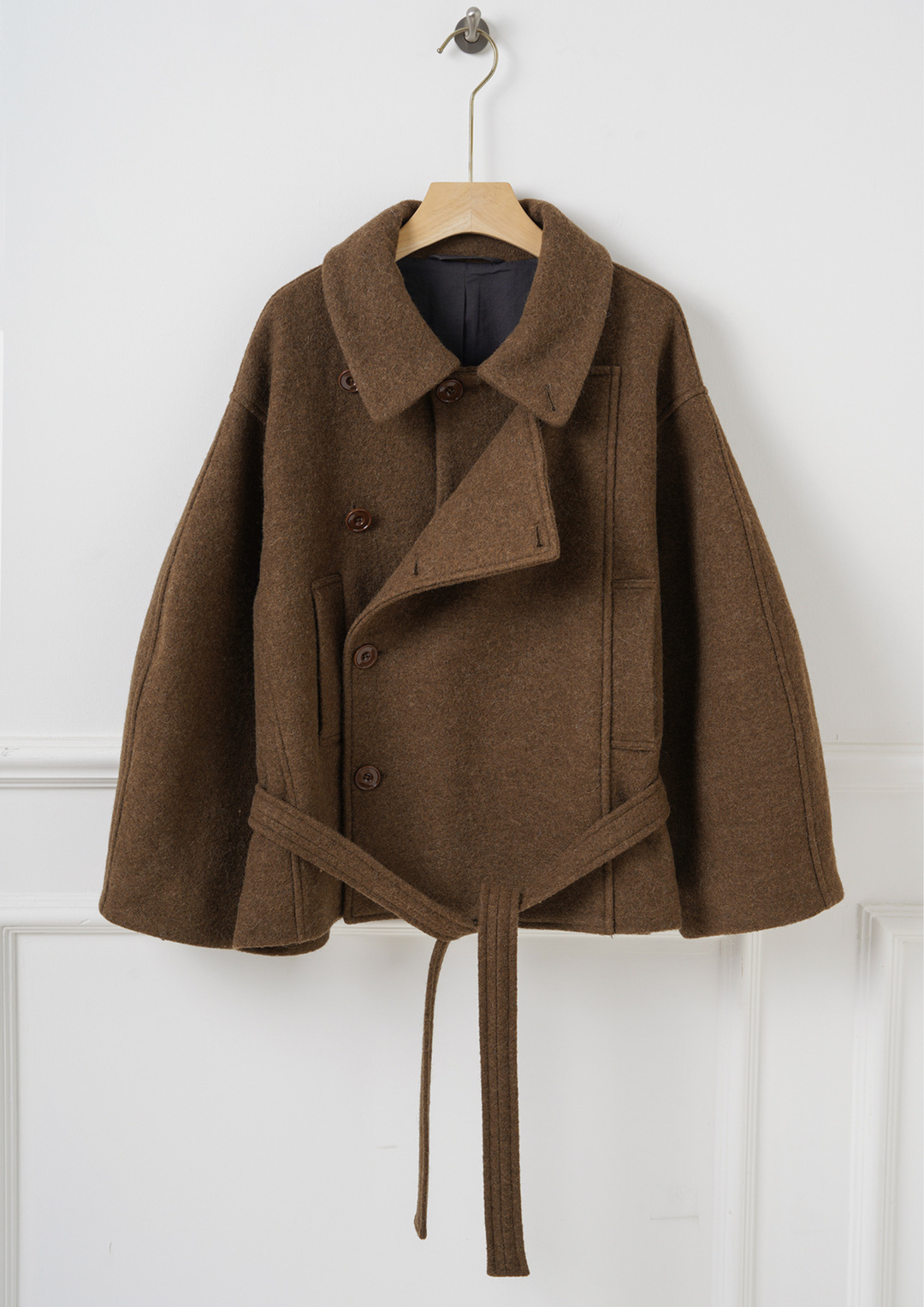 Wool Wrap Belted Jacket