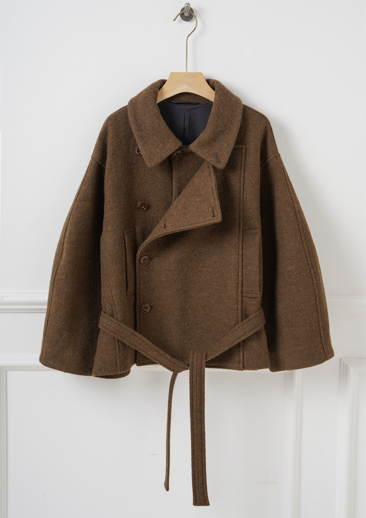 Wool Wrap Belted Jacket