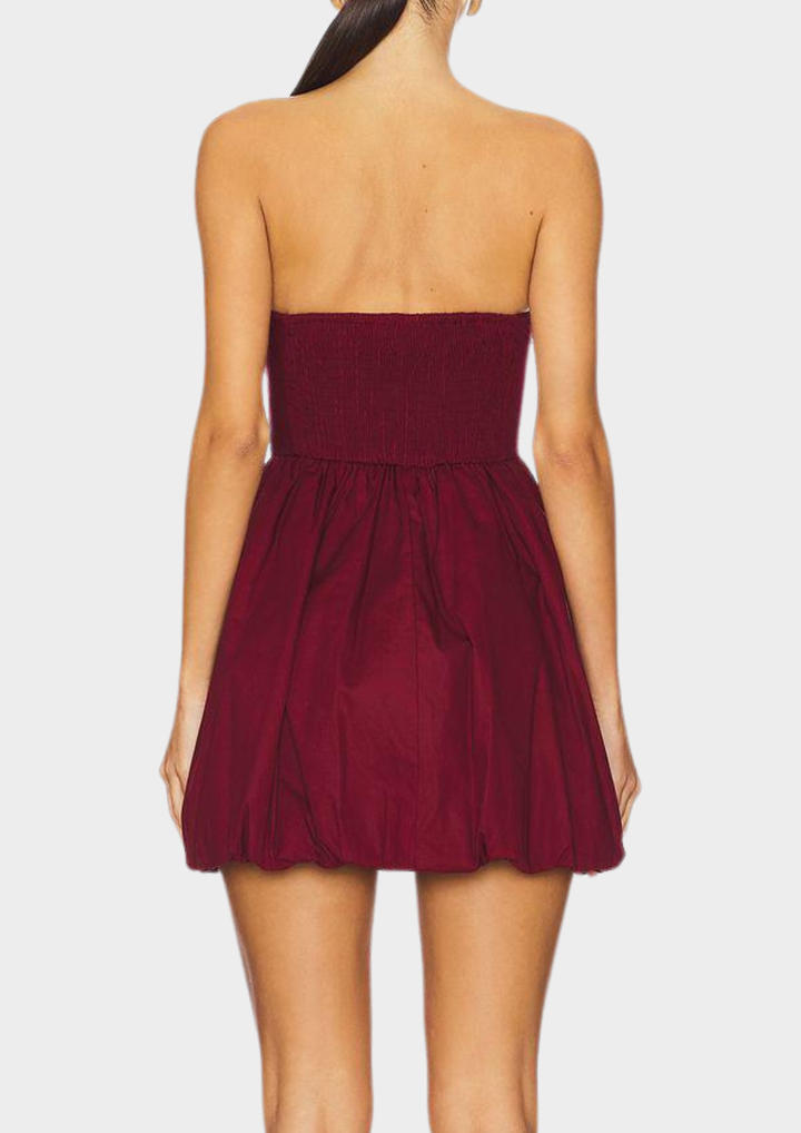 Wrap Chest Backless Bubble Mini Dress