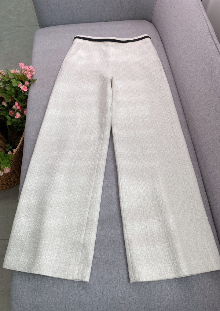 Iris Ivory Silk Tweed Pants