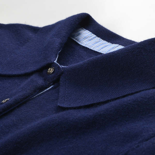 Sophie Navy Polo Knit Top