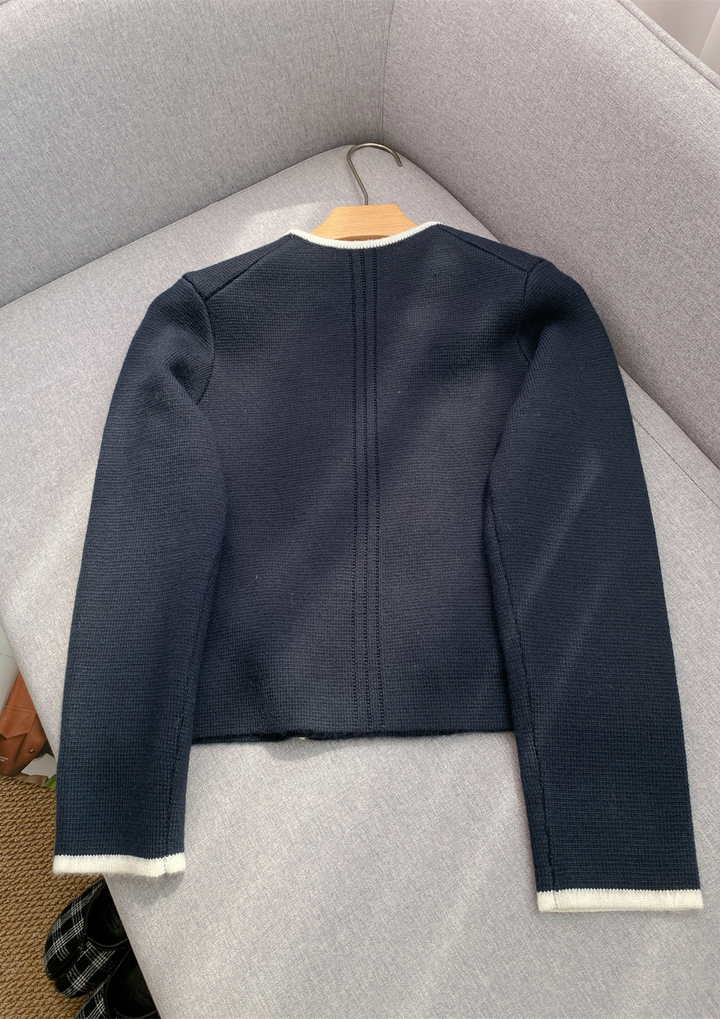 Clara Navy Contrast Trim Jacket