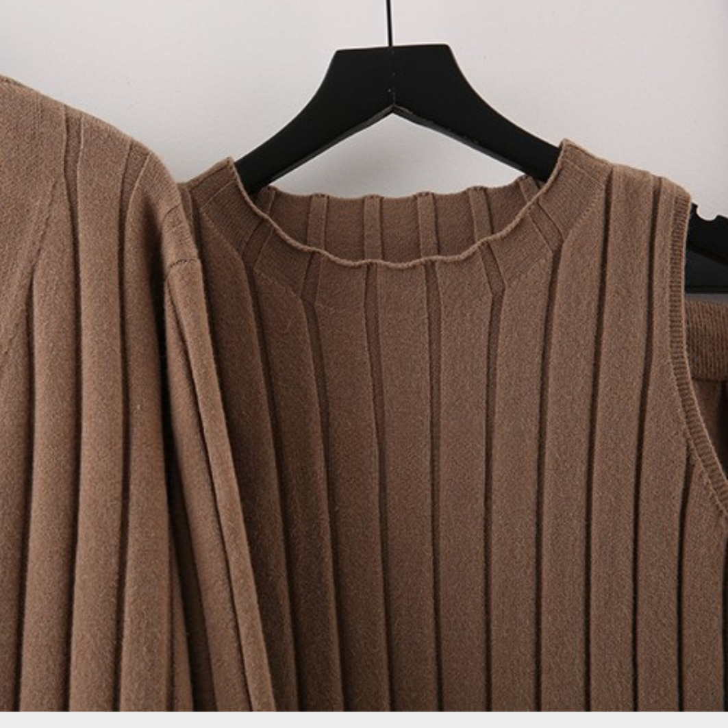 Comfy JANE Ribbed KNIT 3 piece Set