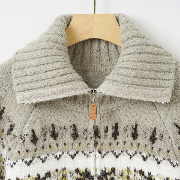 Vintage Inspired Knit Zip Cardigan