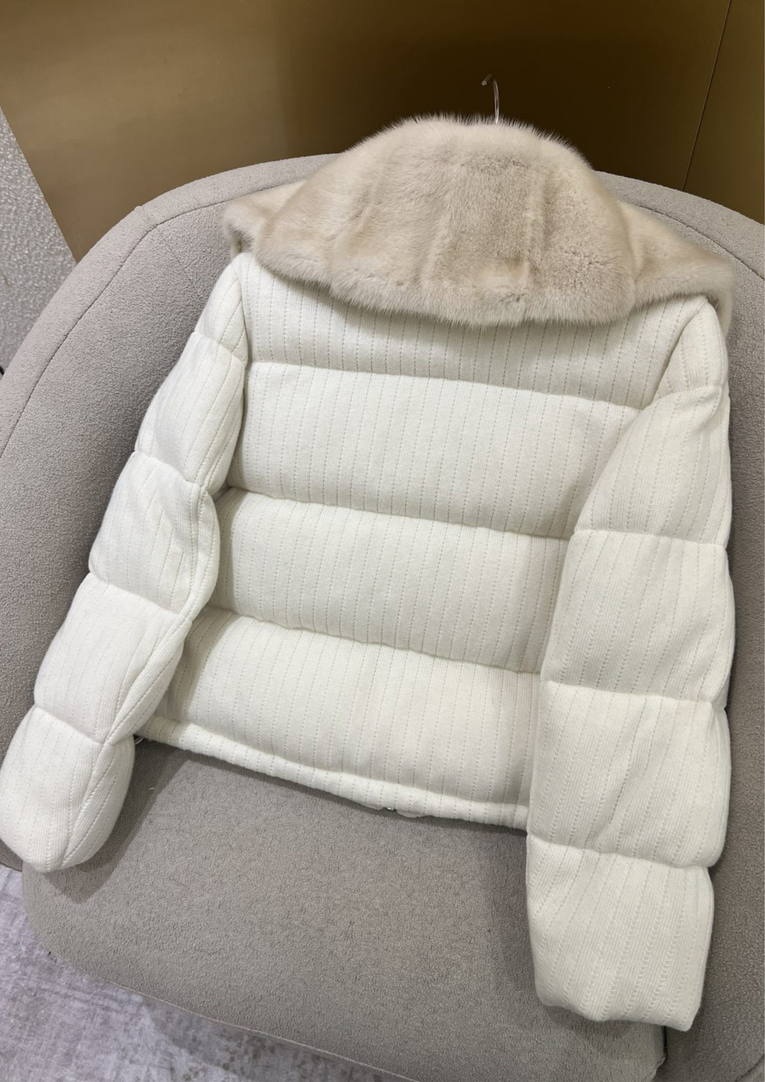 Lilia Warm Goose Down Wool Mink Fur Jacket