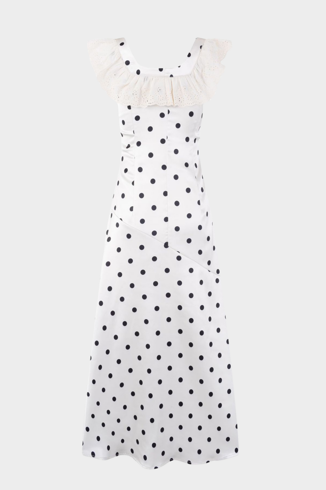 Maria Polka Dot Ruffled Midi Dress