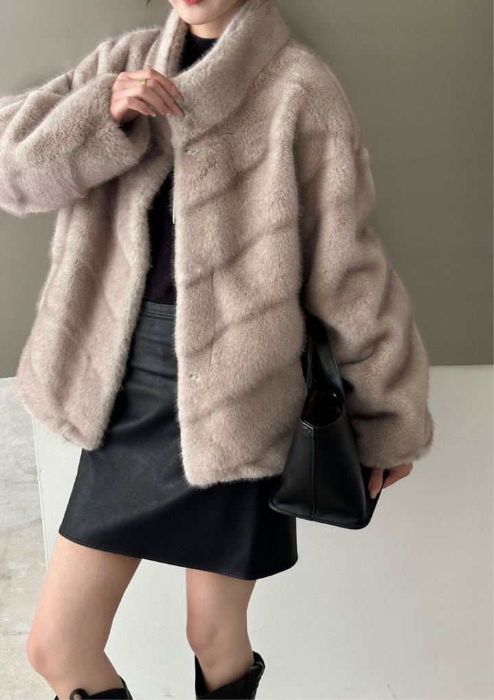 Elara Soft Mink Stripe Jacket