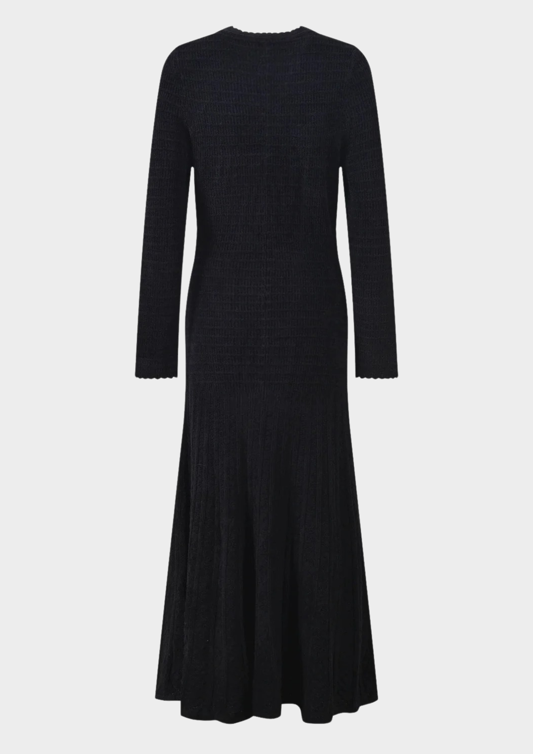 Classic Buttoned Wool Knit Maxi Dress