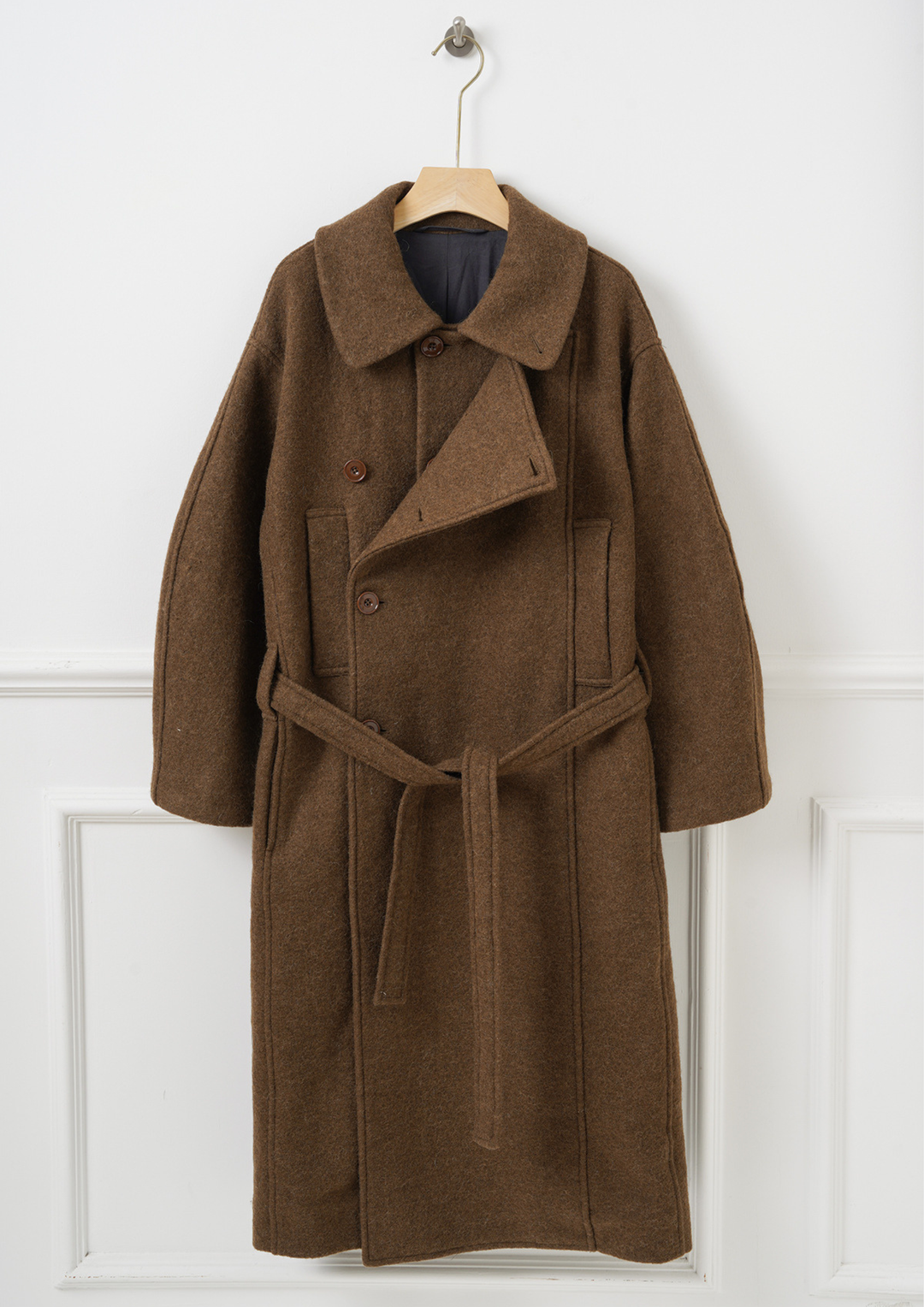 Belted Long Knit Coat