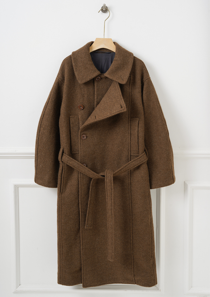 Belted Long Knit Coat