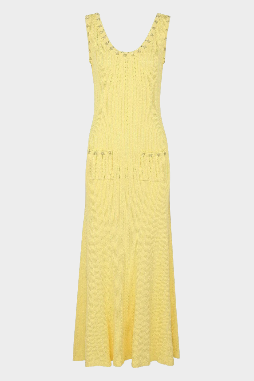 Rosette Pearl Knit  Flower Dress