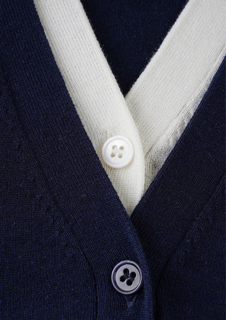 Contrast Trim Slim Knit Sweater