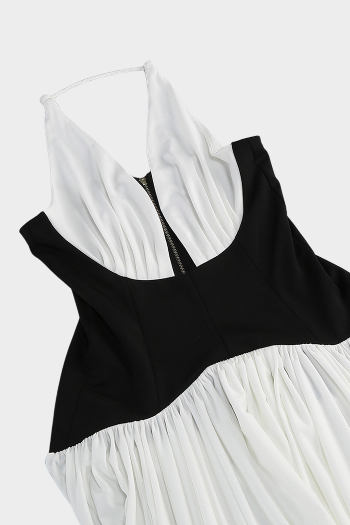 Marbella Halter Backless Contrast Maxi Dress