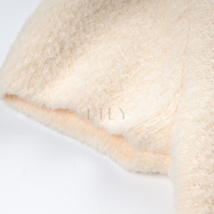 Plush Apricot Luxe Wool Knit Mini Dress