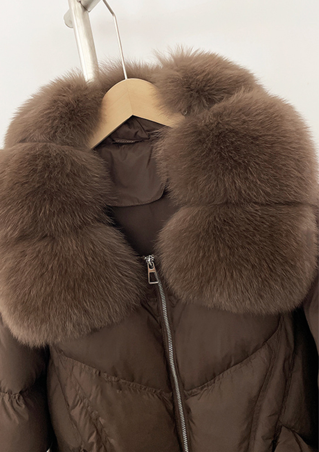 Fox Fur Collar Luxe Down Jacket