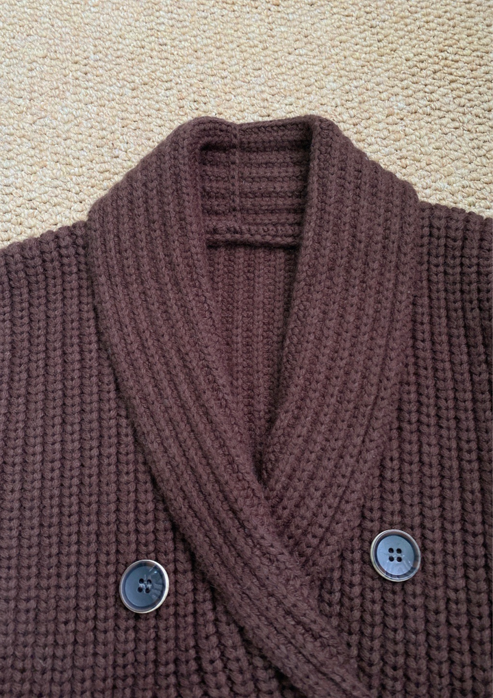 Wool Knit Buttoned Cardigan Top