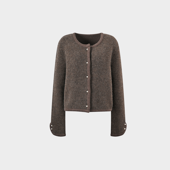 Warm Brown Wool Cardigan