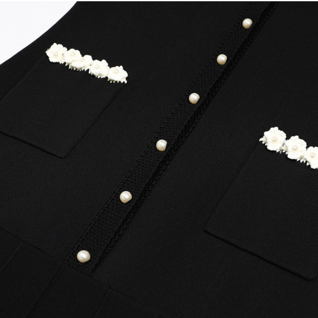 Pearl Trim Elegance Maxi Dress