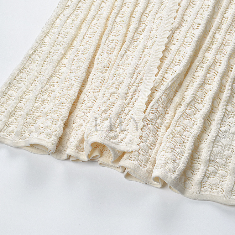 Mirella Crochet V Neck Knit Maxi Dress