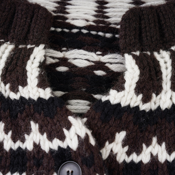 Pattern Wool Blend Cardigan