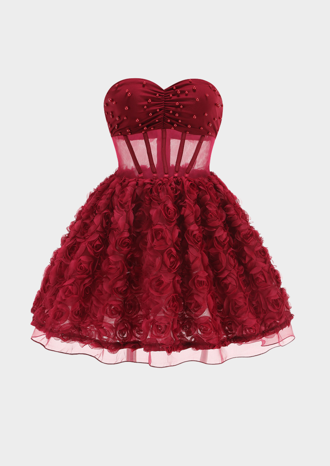 Valentina Rosette Floral Corset Mini Dress