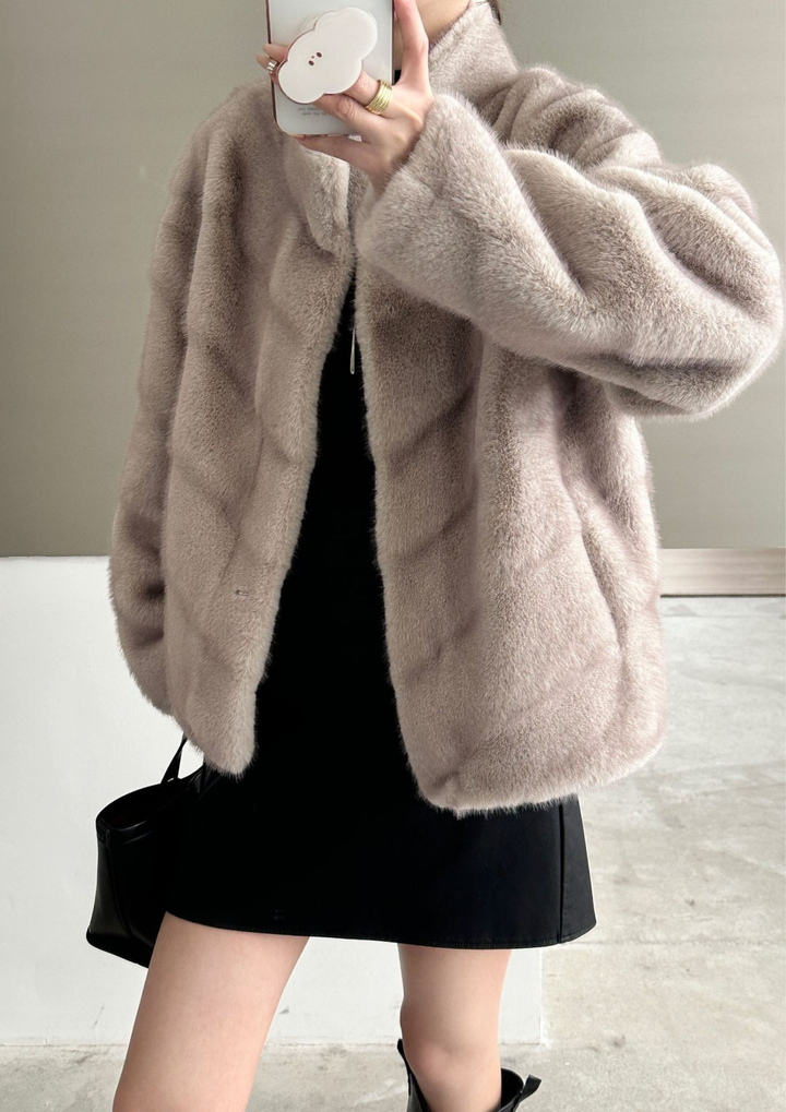 Elara Soft Mink Stripe Jacket