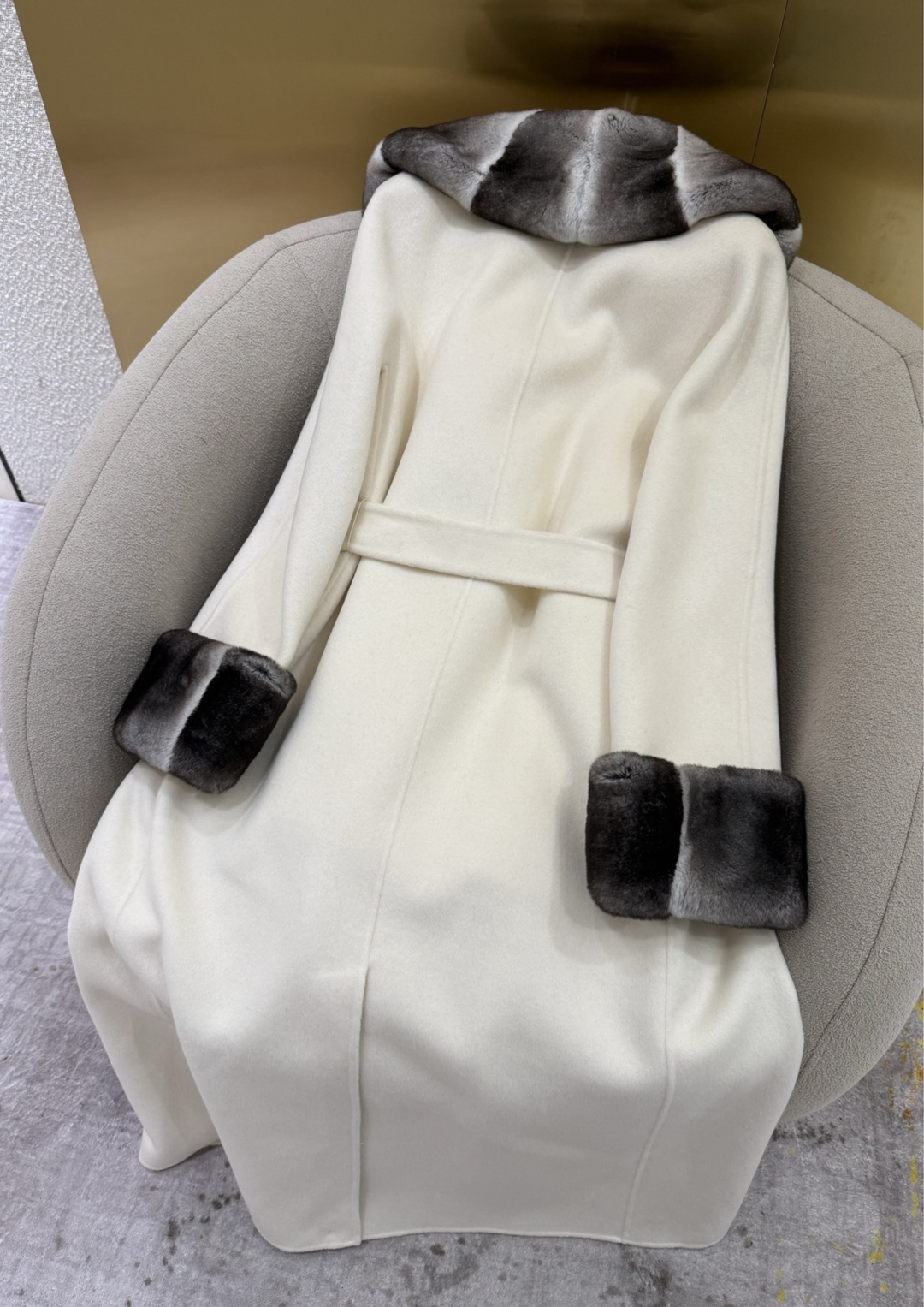 Luciana Cashmere Gradient Mink Fur Coat