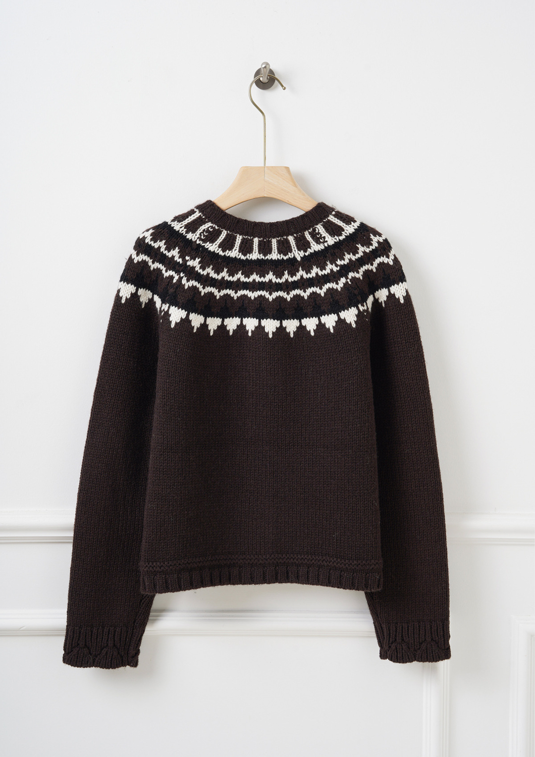 Pattern Wool Blend Cardigan