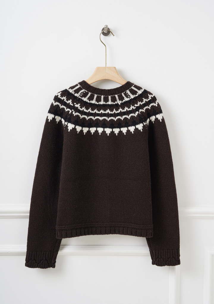 Pattern Wool Blend Cardigan