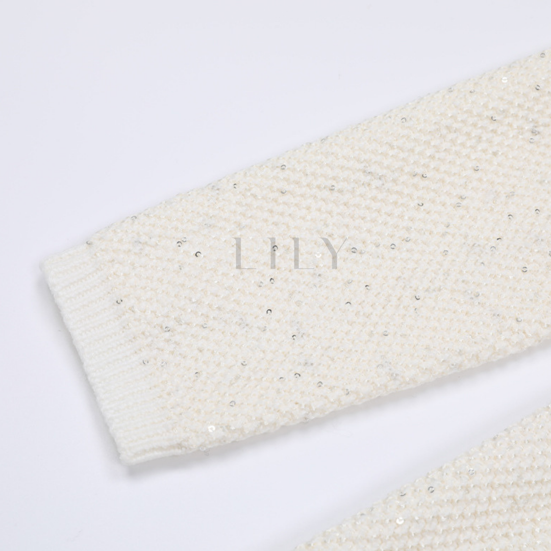 Averly pearl Luxe Sequin Knit Sparkle Mini Dress