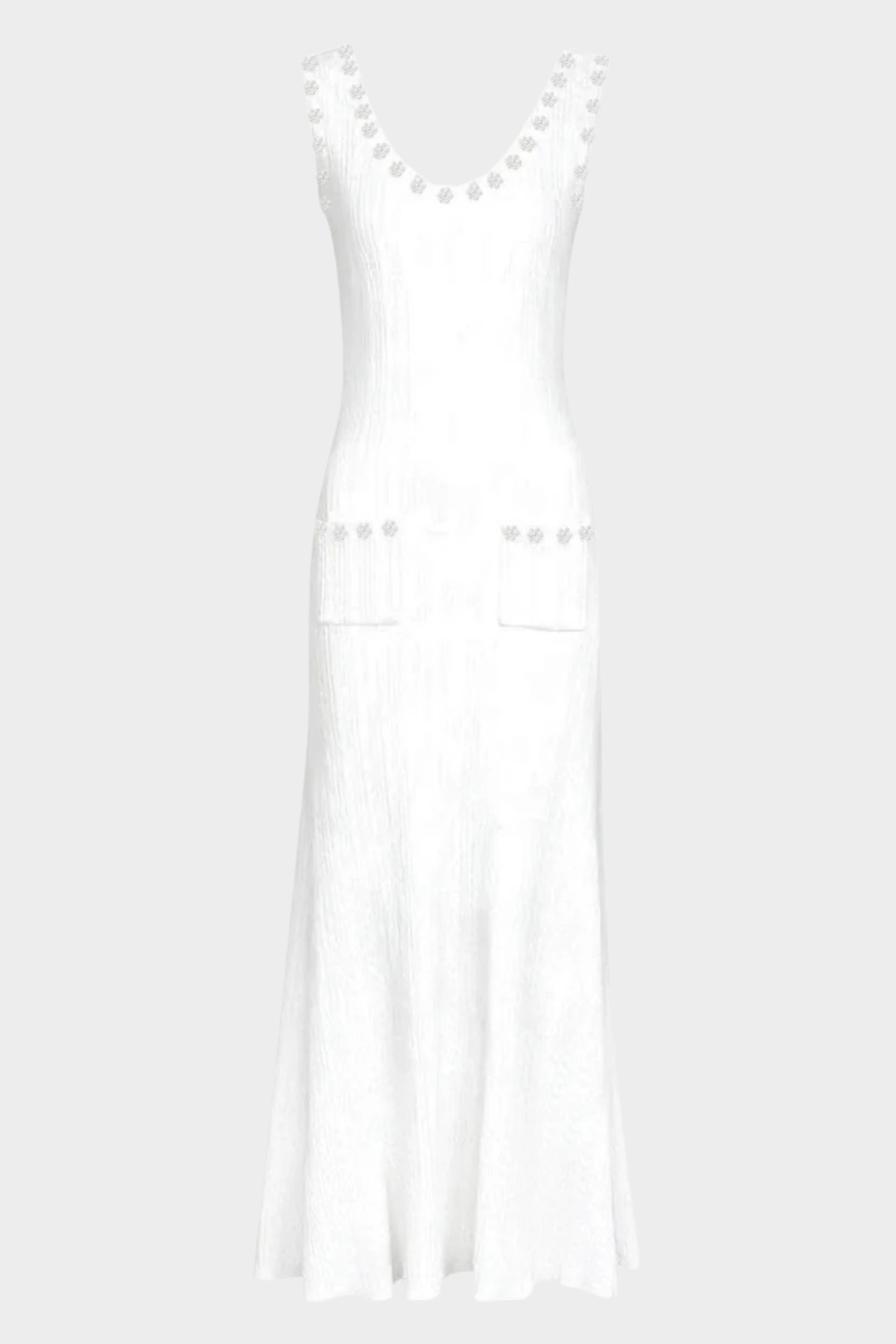 Rosette Pearl Knit  Flower Dress