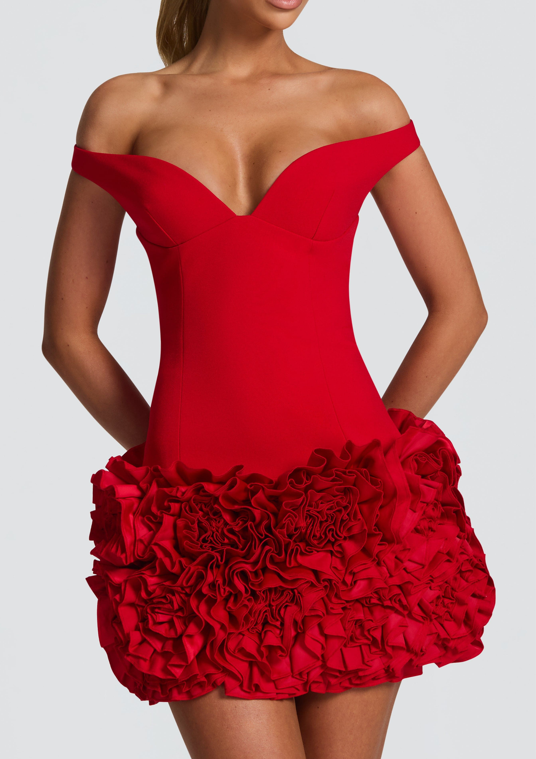 Valeria Backless Floral Off Shoulder Mini Dress