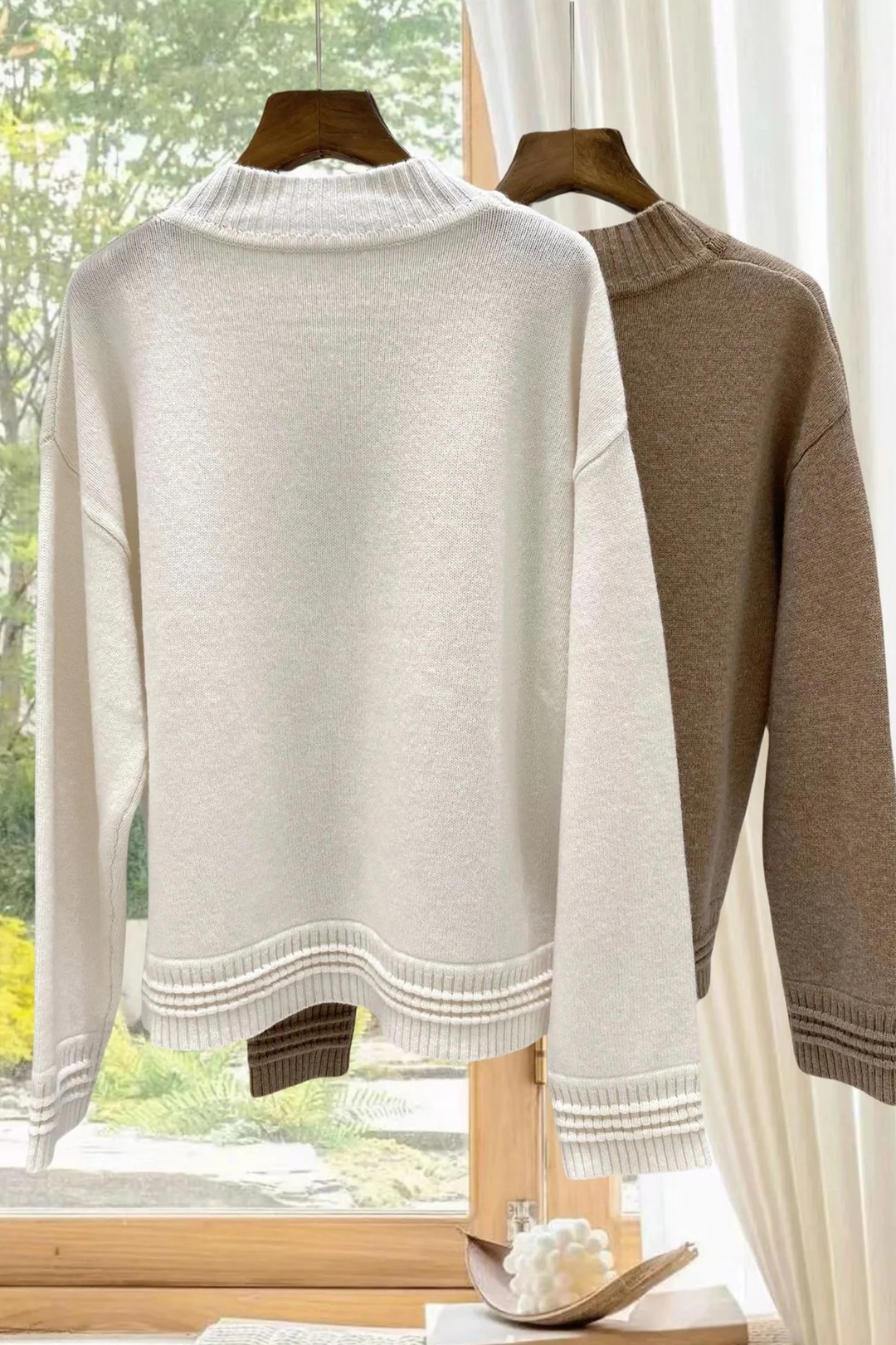 Cashmere Soft Round Neck Knit Drawstring Set