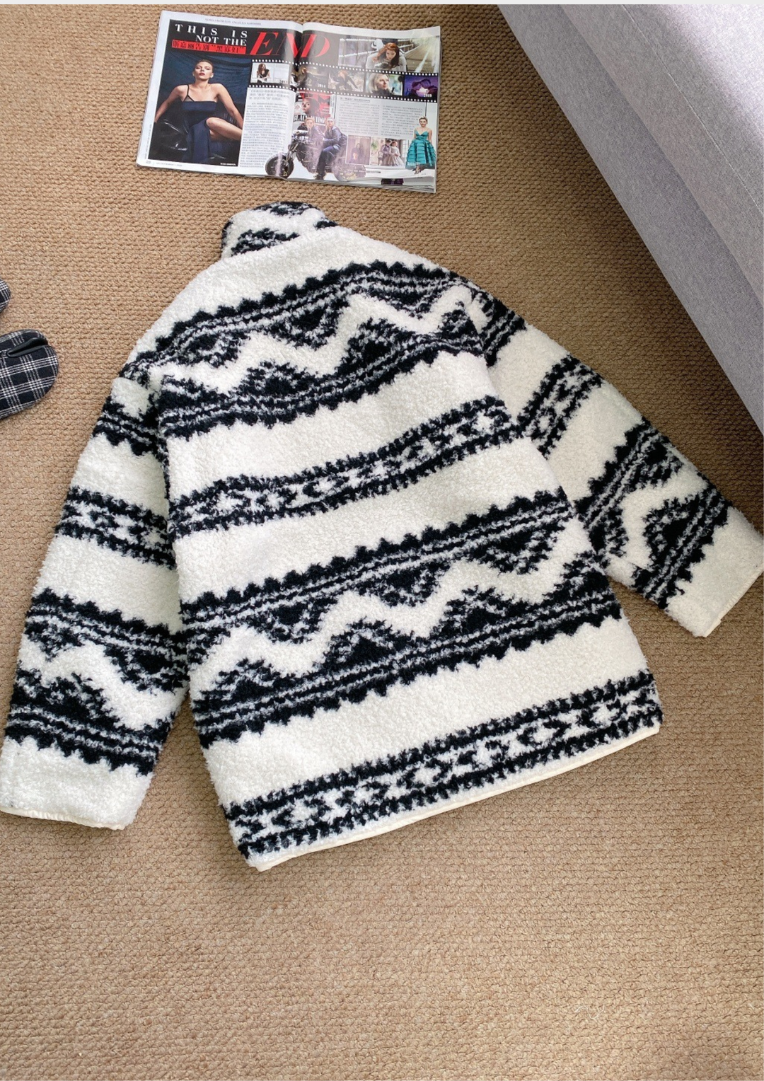 Alpine Reversible Jacquard Lamb Wool Jacket