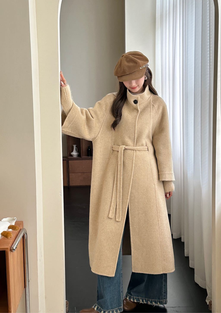 Lucia Wrap Long Double Sided Wool Coat
