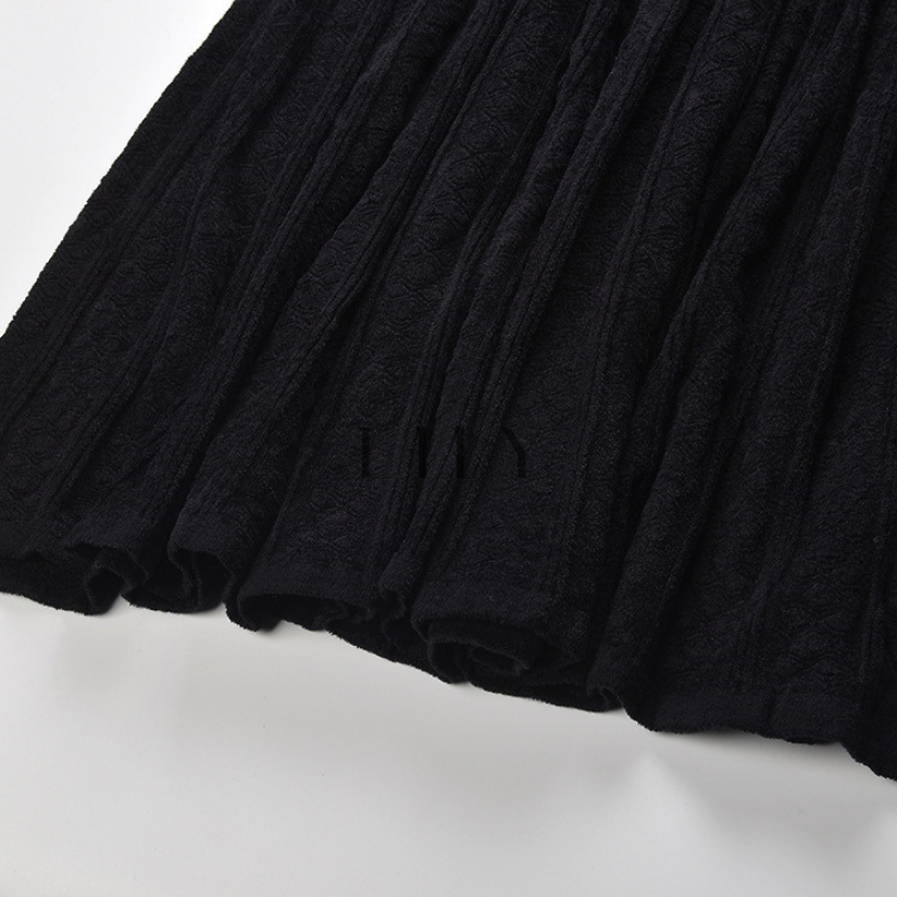 Classic Buttoned Wool Knit Maxi Dress