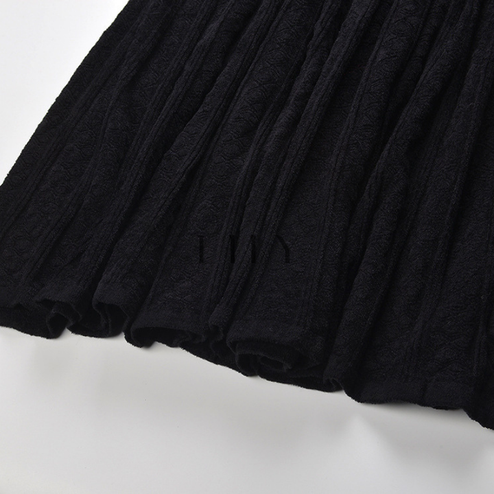 Classic Buttoned Wool Knit Maxi Dress