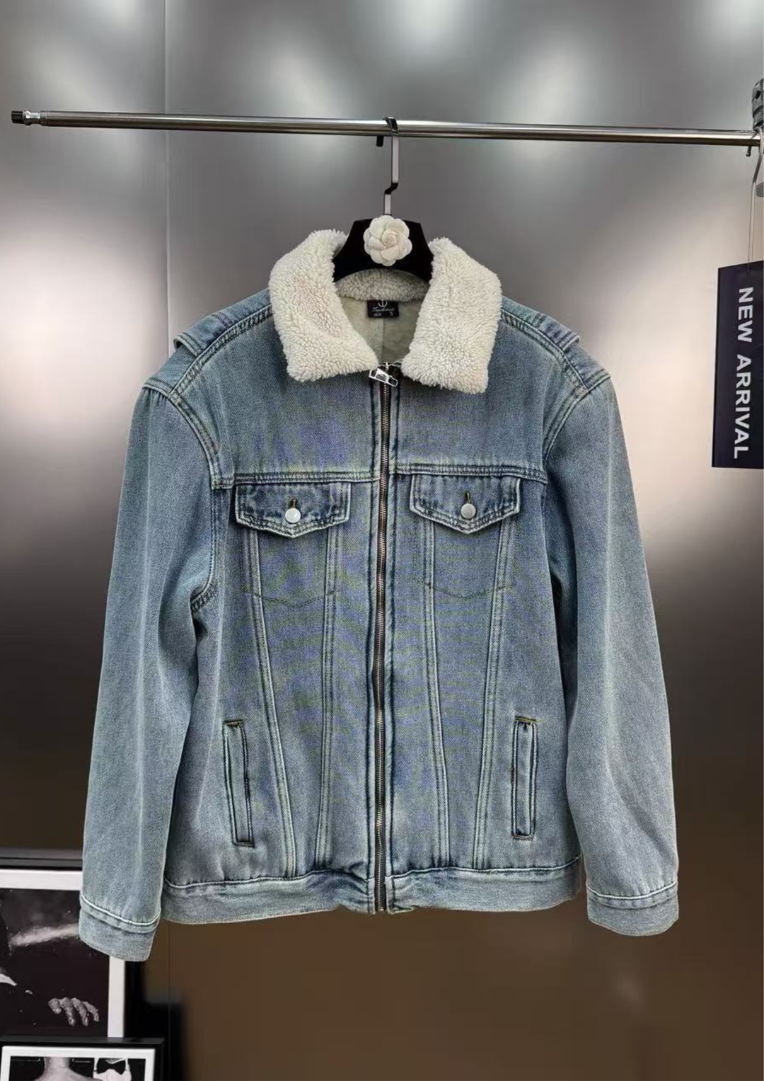 Sienna soft Inner Lamb Wool  Denim Set