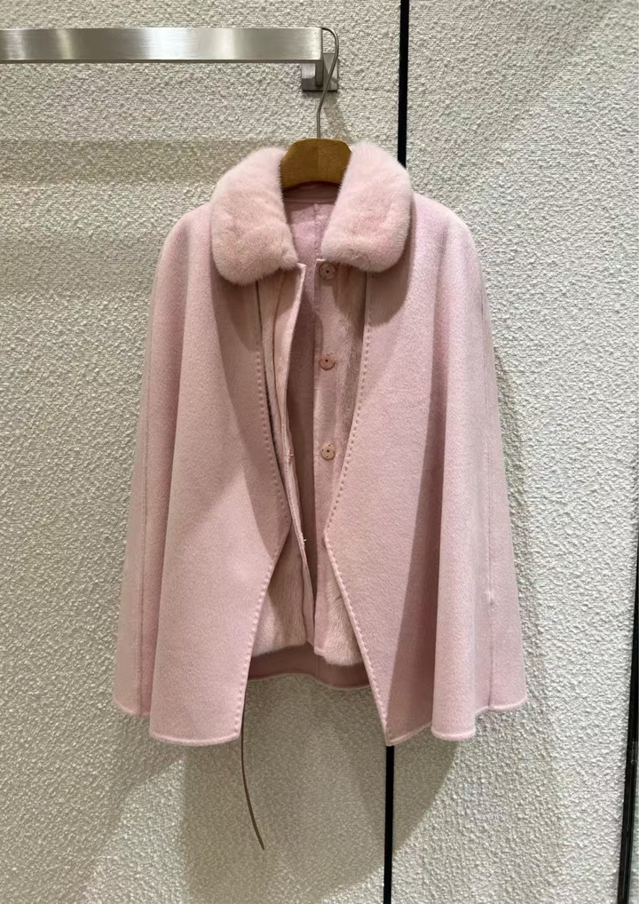 Georgina Cashmere Mink Cape & Vest Set