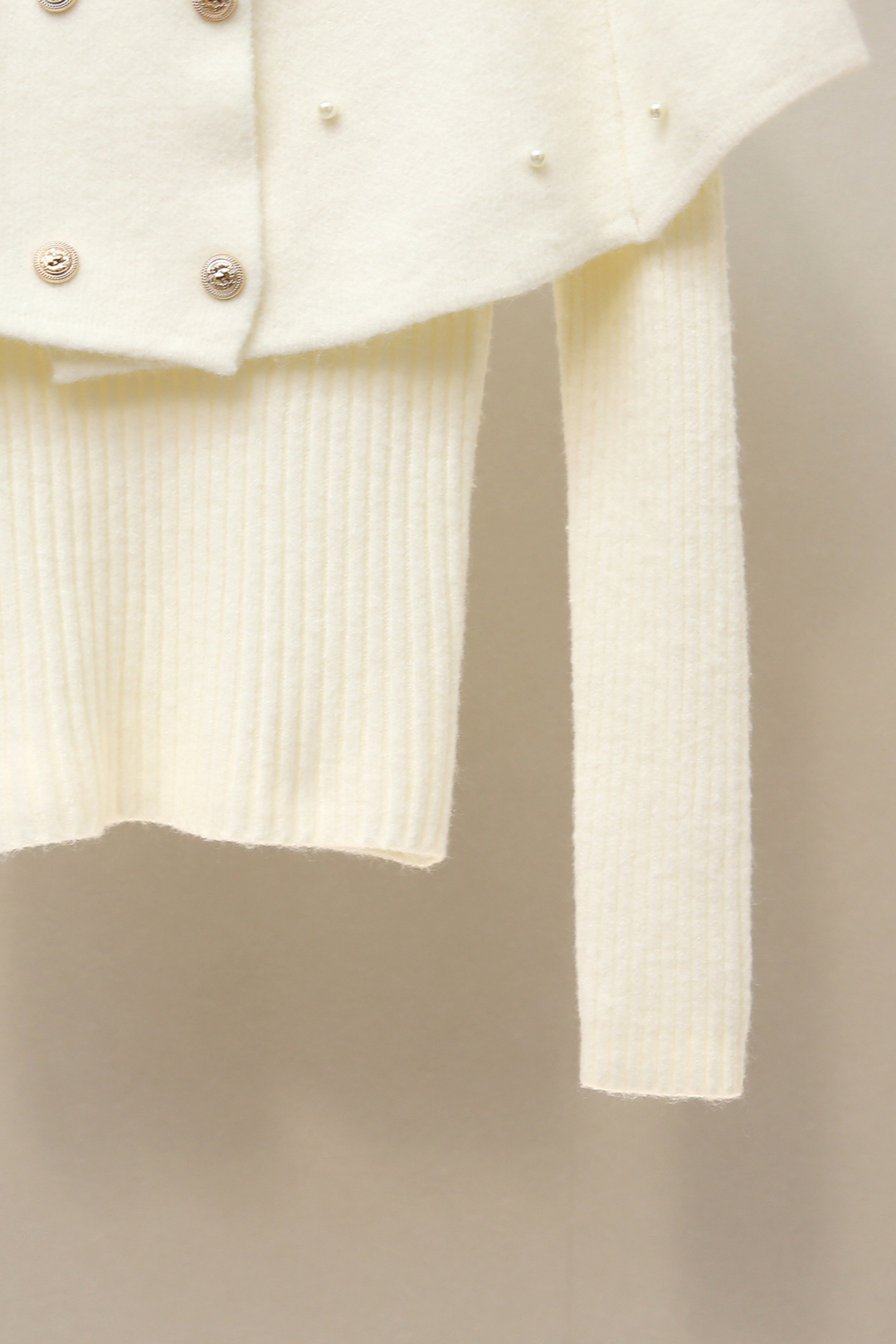 Maison Ivory Cape Beaded Cadigan Top