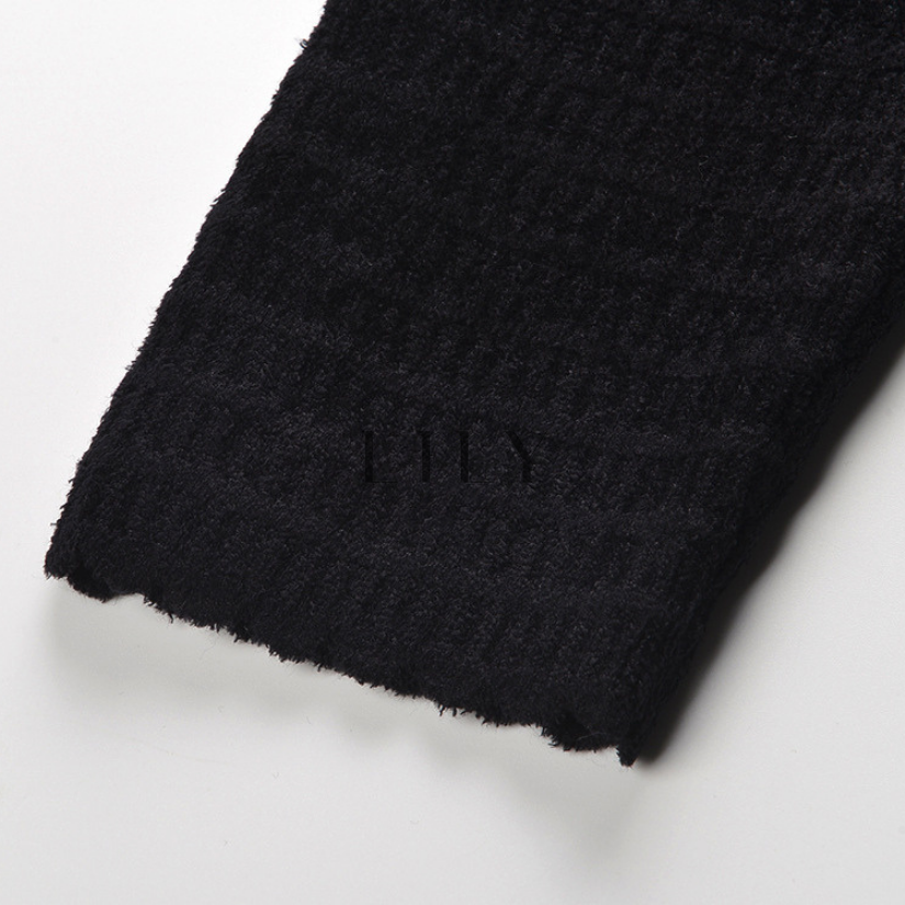 Classic Buttoned Wool Knit Maxi Dress