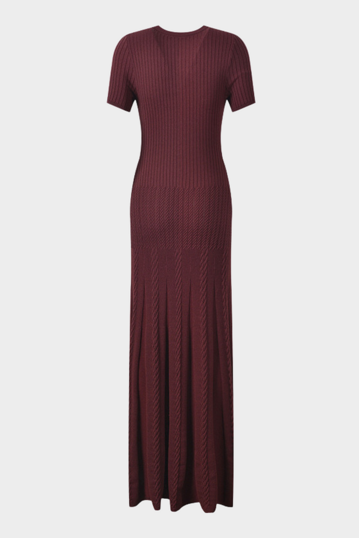 Luxe Viscose Button Down Knit Maxi Dress In Navy Blue